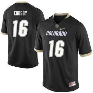 Mens Colorado Buffaloes Mason Crosby #16 Stitch Black Jerseys 955373-962