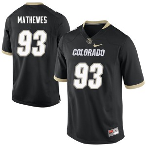 Men Colorado Buffaloes Michael Mathewes #93 Embroidery Black Jerseys 335795-974