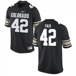 Mens Colorado Buffaloes N.J. Falo #42 Home Black Stitched Jersey 723471-595
