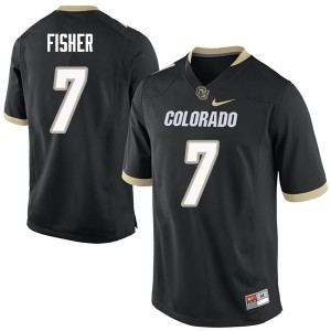 Men's Colorado Buffaloes Nick Fisher #7 Official Black Jersey 743978-516