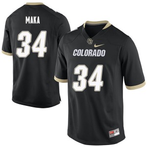 Men's Colorado Buffaloes Pookie Maka #34 Black Stitch Jerseys 609395-421