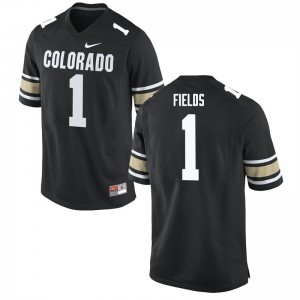 Men's Colorado Buffaloes Shay Fields #1 Official Home Black Jersey 902307-699