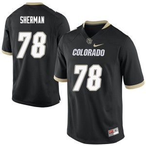 Mens Colorado Buffaloes William Sherman #78 NCAA Black Jerseys 123252-785