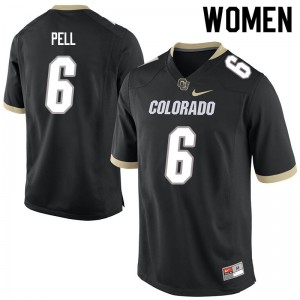 Womens Colorado Buffaloes Alec Pell #6 Official Black Jersey 939179-757