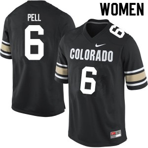 Women's Colorado Buffaloes Alec Pell #6 Home Black Official Jerseys 274507-954