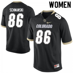 Womens Colorado Buffaloes C.J. Schmanski #86 Black Alumni Jersey 428849-447