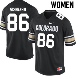 Women's Colorado Buffaloes C.J. Schmanski #86 Home Black Player Jerseys 225264-660