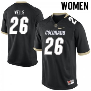 Women's Colorado Buffaloes Carson Wells #26 Black High School Jersey 316318-926