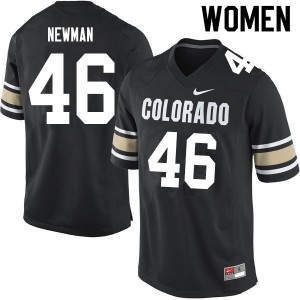 Women's Colorado Buffaloes Chase Newman #46 Football Home Black Jersey 822454-618