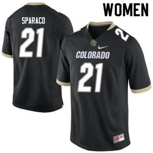 Women's Colorado Buffaloes Dante Sparaco #21 University Black Jersey 823404-529
