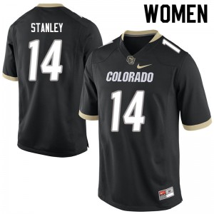 Womens Colorado Buffaloes Dimitri Stanley #14 Black Embroidery Jerseys 446574-496