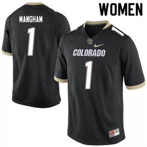Women Colorado Buffaloes Jaren Mangham #1 Player Black Jerseys 522865-433