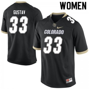 Womens Colorado Buffaloes Joshka Gustav #33 Official Black Jersey 310139-562