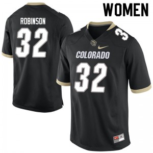 Women Colorado Buffaloes Ray Robinson #32 Black High School Jerseys 258167-937
