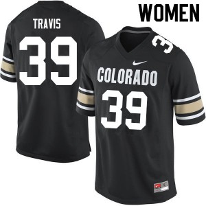 Women's Colorado Buffaloes Ryan Travis #39 High School Home Black Jerseys 941781-379