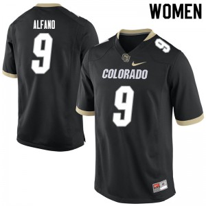 Women Colorado Buffaloes Antonio Alfano #9 High School Black Jerseys 236694-739