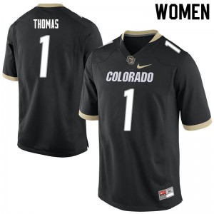 Womens Colorado Buffaloes Guy Thomas #1 Player Black Jerseys 692117-338