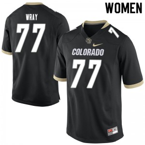 Womens Colorado Buffaloes Jake Wray #77 Black College Jersey 143626-152