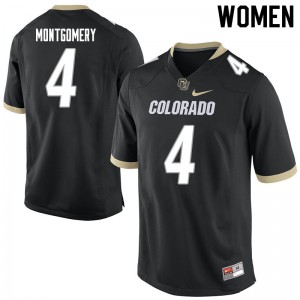Women Colorado Buffaloes Jamar Montgomery #4 Black Player Jerseys 327707-371