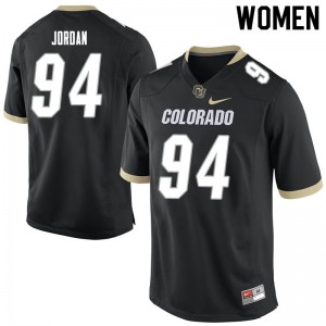 Women's Colorado Buffaloes Janaz Jordan #94 Black High School Jersey 627782-838