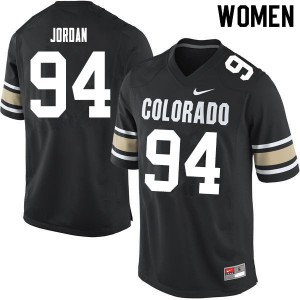 Women's Colorado Buffaloes Janaz Jordan #94 Alumni Home Black Jerseys 207003-954