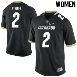 Women Colorado Buffaloes Jaylen Striker #2 Stitch Black Jersey 122323-371