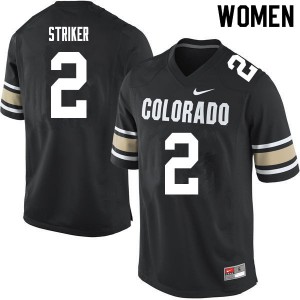 Women Colorado Buffaloes Jaylen Striker #2 Home Black Player Jerseys 925182-144