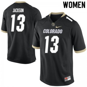 Womens Colorado Buffaloes Justin Jackson #13 University Black Jerseys 746856-583