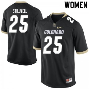 Women Colorado Buffaloes Luke Stillwell #25 Black Alumni Jerseys 711342-904