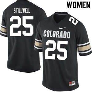 Womens Colorado Buffaloes Luke Stillwell #25 University Home Black Jerseys 516994-735
