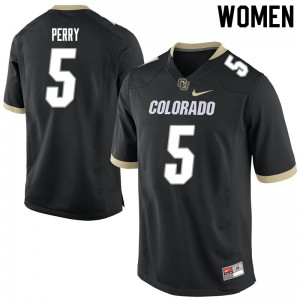 Womens Colorado Buffaloes Mark Perry #5 Official Black Jersey 447459-354