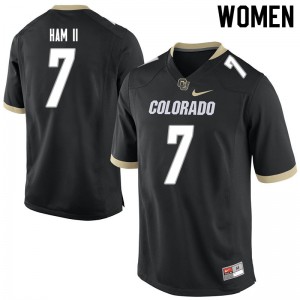 Women Colorado Buffaloes Marvin Ham II #7 University Black Jersey 372681-711