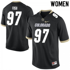 Women's Colorado Buffaloes Paulison Fosu #97 Stitch Black Jerseys 911481-551