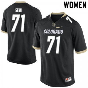 Women Colorado Buffaloes Valentin Senn #71 Official Black Jerseys 228043-512