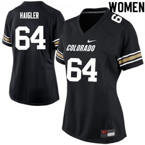 Women's Colorado Buffaloes Aaron Haigler #64 Black University Jersey 305165-391