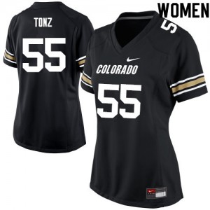 Womens Colorado Buffaloes Brett Tonz #55 College Black Jersey 548456-786