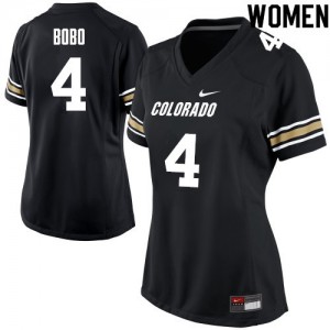 Women Colorado Buffaloes Bryce Bobo #4 Black Football Jersey 963996-107