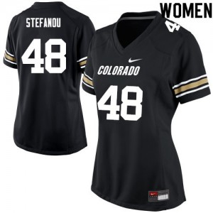 Womens Colorado Buffaloes James Stefanou #48 Stitch Black Jerseys 201454-855