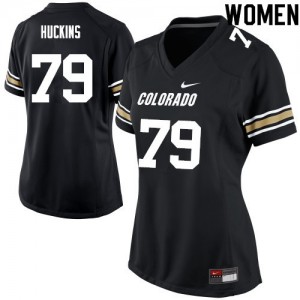 Women's Colorado Buffaloes Jonathan Huckins #79 NCAA Black Jerseys 629836-875