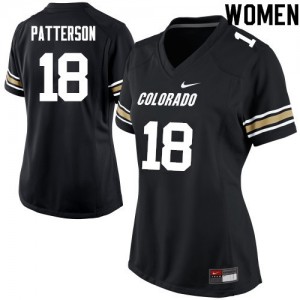 Womens Colorado Buffaloes T.J. Patterson #18 Black Official Jerseys 433118-350