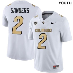Youth Colorado Buffaloes Shedeur Sanders #2 White Football Player Jersey 999295-497