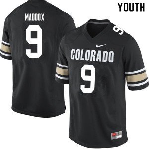 Youth Colorado Buffaloes Aaron Maddox #9 Home Black University Jersey 180432-412
