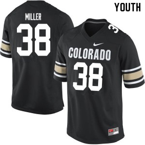 Youth Colorado Buffaloes Brock Miller #38 Home Black Official Jersey 697222-528