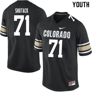 Youth Colorado Buffaloes Jack Shutack #71 Home Black University Jersey 835660-841