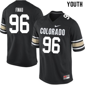 Youth Colorado Buffaloes Melekiola Finau #96 Home Black College Jerseys 726216-947