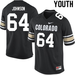 Youth Colorado Buffaloes Austin Johnson #64 High School Home Black Jerseys 556941-495