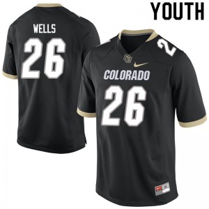 Youth Colorado Buffaloes Carson Wells #26 Football Black Jersey 543282-661