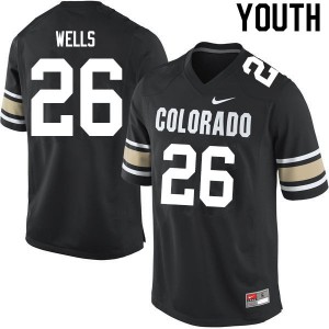 Youth Colorado Buffaloes Carson Wells #26 NCAA Home Black Jerseys 797336-399