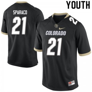 Youth Colorado Buffaloes Dante Sparaco #21 Stitched Black Jersey 443517-582