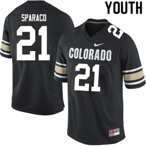 Youth Colorado Buffaloes Dante Sparaco #21 Stitch Home Black Jerseys 933418-993